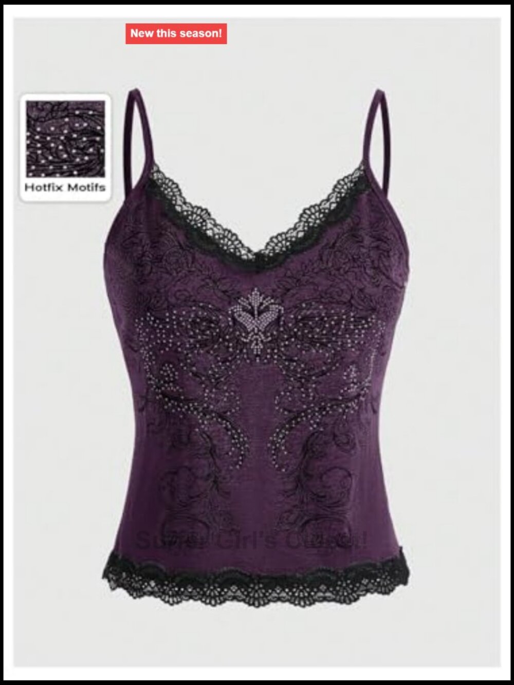 Lace Trim Grunge Fairy Sleeveless Camisole Top Y2k Slim Fit - Picture 5 of 5